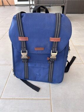 Reddy Navy Canvas Backpack with Contrast Straps